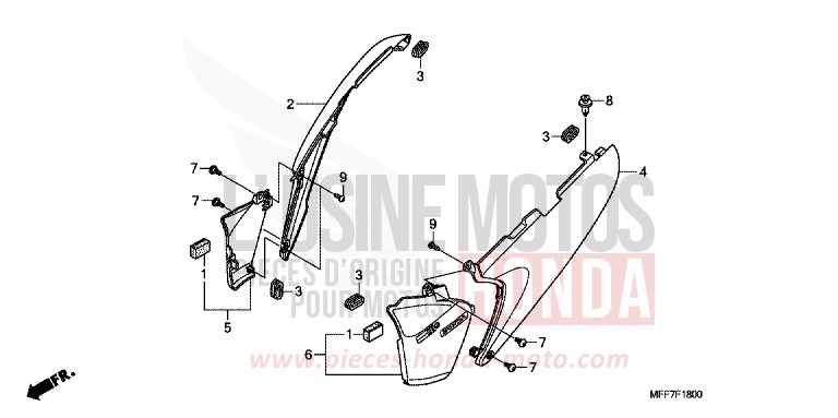 SEITENABDECKUNG von TRANSALP ABS SHASTA WHITE (NH138) von 2011